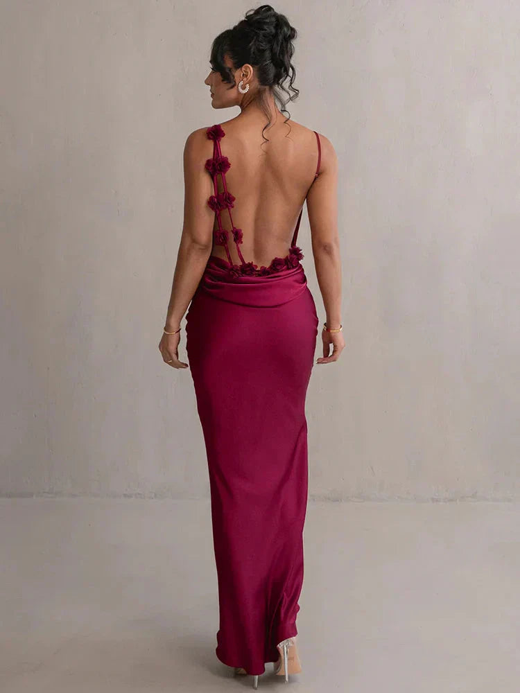 Cassiane - Satin Flower Dress